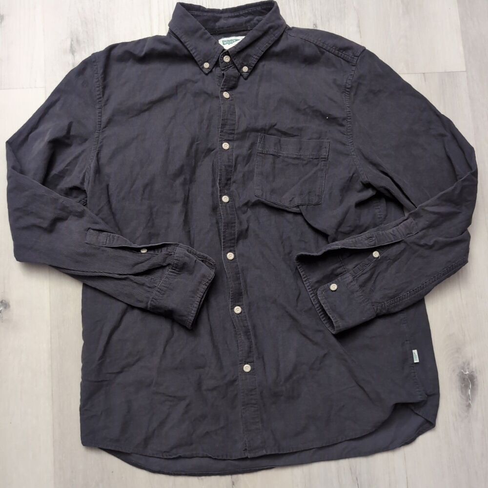 Wellen Corduroy Shirt Mens Size Large Organic Cotton Long Sleeve Slim Fit